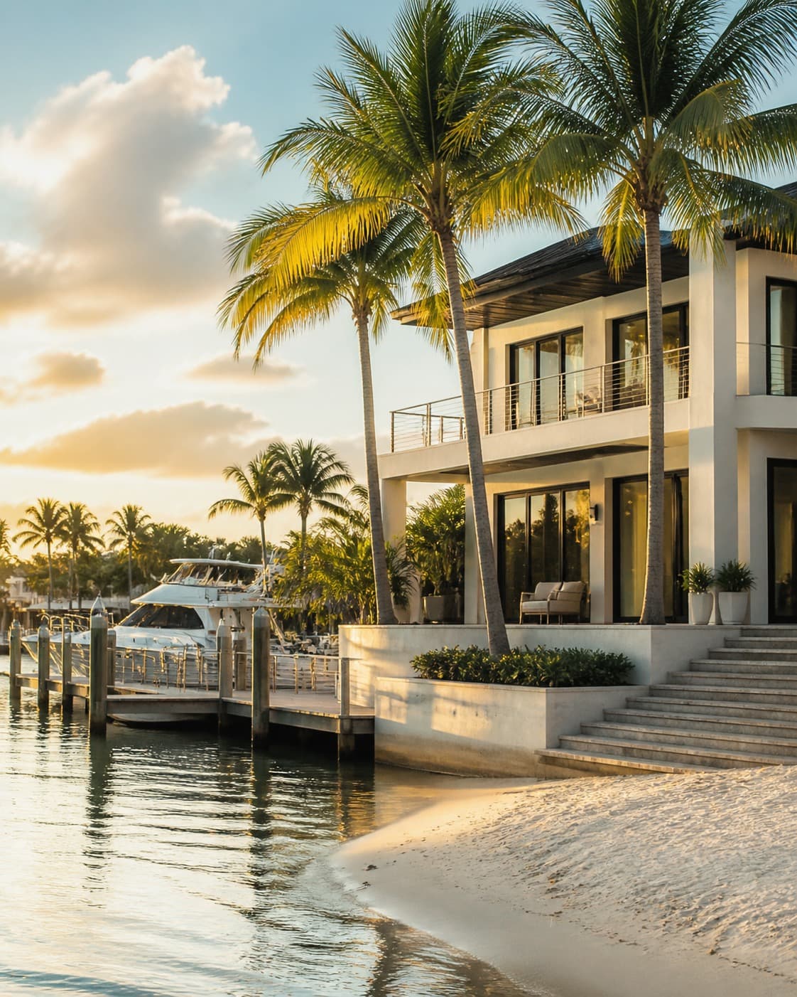 Waterfront residence with a private dock in Dania Beach