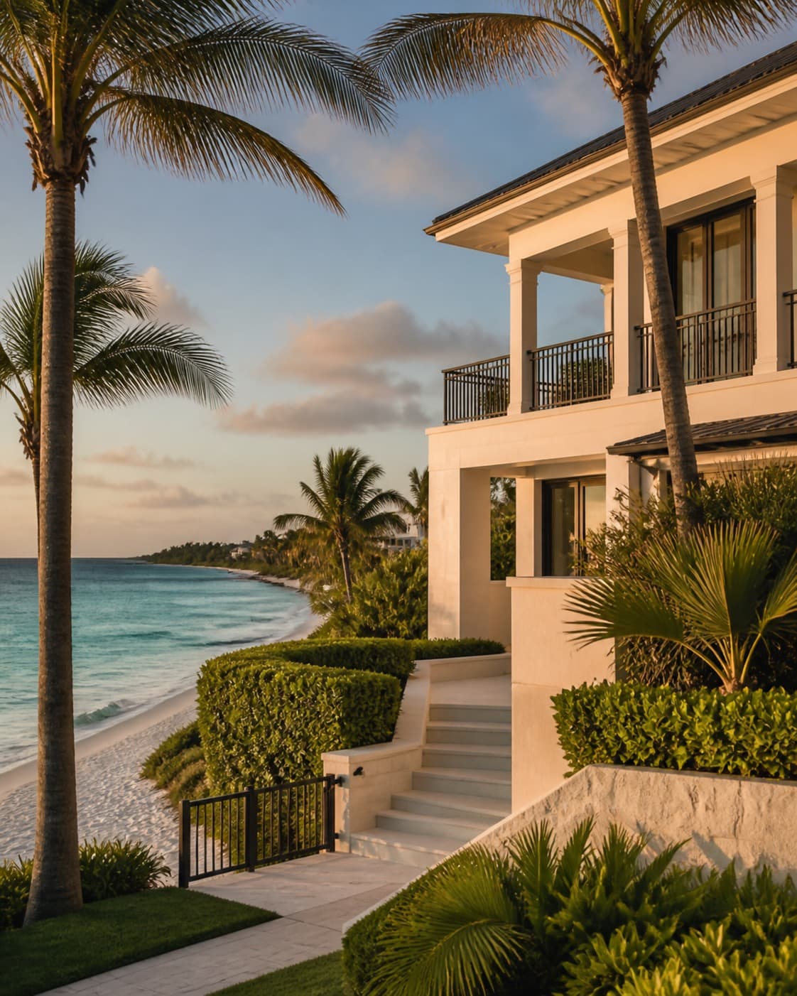 Oceanfront villa steps from the sand on Key Biscayne